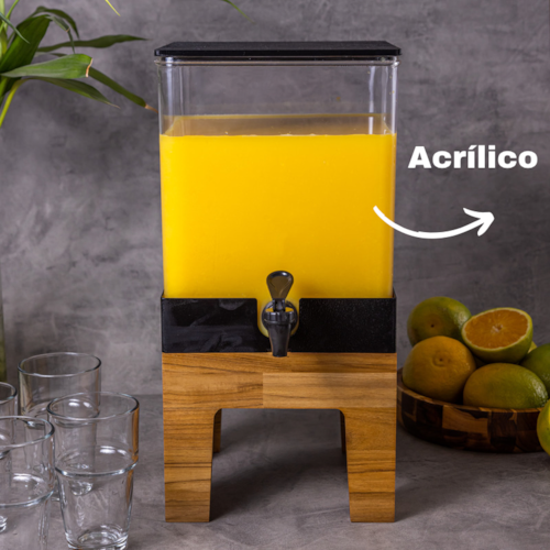 Acrílico para Suqueira Quadrada base Teca 10 Litros PBW