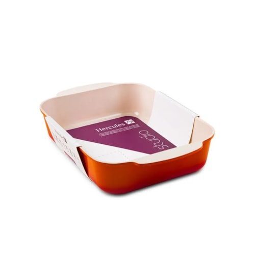 ASSADEIRA LARANJA ANTIADERENTE CERAMICO 30CM 3,9L HERCULES