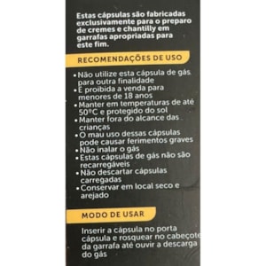 CAPSULA DE GAS N20 CAIXA COM 10 FLAVORS
