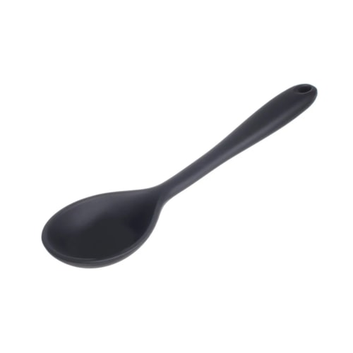 COLHER FUNDA SILICONE PRETA 28CM WECK