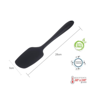 ESPATULA SILICONE PRETA 28CM WECK