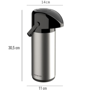 GARRAFA TERMICA VERONA INOX PRESSÃO 1L INCONTERMI