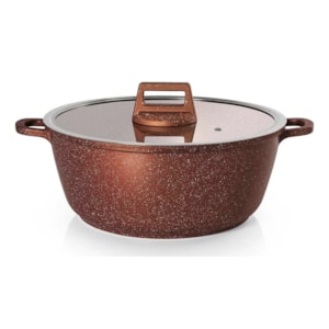 PANELA CAÇAROLA 28CM ANTIADERENTE 6,2L COBRE INDUÇÃO GRANIFLON MODA DO CHEF