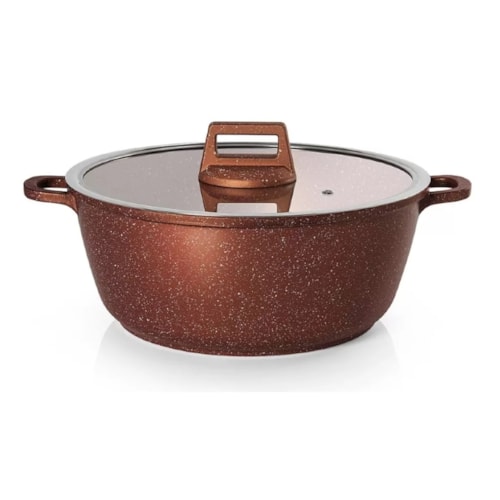 PANELA CAÇAROLA 32CM ANTIADERENTE 8,5L COBRE INDUÇÃO GRANIFLON MODA DO CHEF