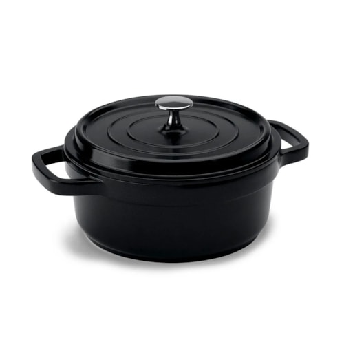 Panela Caçarola antiaderente Ceramico 4,3L Preta  25,4x11cm Indução Hercules