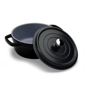 Panela Caçarola antiaderente Ceramico 4,3L Preta  25,4x11cm Indução Hercules