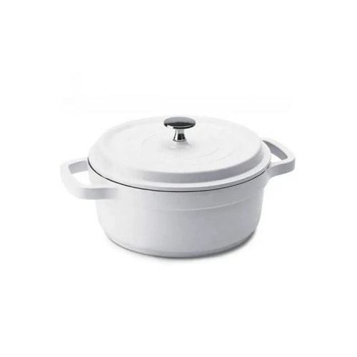 Panela Caçarola Antiaderente Ceramico 6,8L Branca 29,5x13cm Indução Hercules