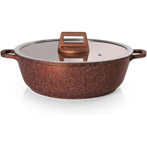 PANELA CAÇAROLA BAIXA 28CM ANTIADERENTE 5L COBRE GRANIFLON MODA DO CHEF