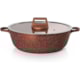 PANELA CAÇAROLA BAIXA 28CM ANTIADERENTE 5L COBRE INDUÇÃO GRANIFLON MODA DO CHEF