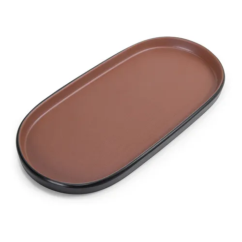PRATO OVAL 29X13CM DUAL COLOR TERRACOTA MELAMINA