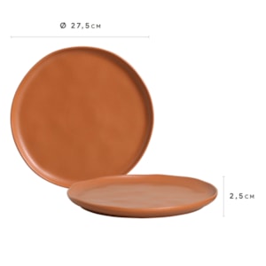 PRATO RASO 27,5CM  BIO STONEWARE TERRAKOTTA PORTO BRASIL