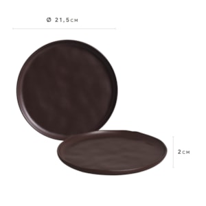 PRATO SOBREMESA 21,5CM BIO STONEWARE OAK  PORTO BRASIL
