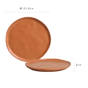 PRATO SOBREMESA 21,5CM BIO STONEWARE TERRAKOTTA PORTO BRASIL