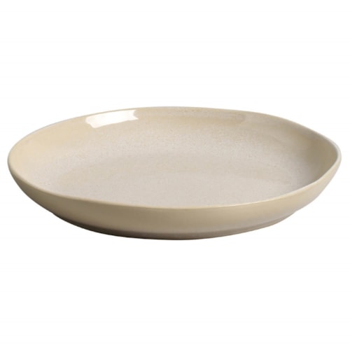 TRAVESSA REDONDA 36CM LATTE ORGANICO STONEWARE PORTO BRASIL