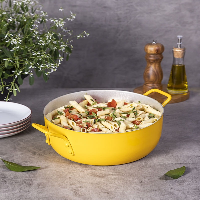 vintage an・an no.24 Vintage Panela Com Alças 24cm Amarela - Pinheirense